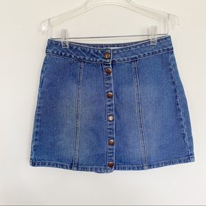 Bullhead Denim Co Button Front Denim Skirt 26